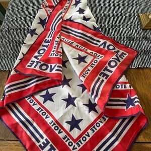 Vintage: Red and Blue Star Patterned Scarf